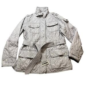 Barbour International Quilted Light Purple Motorcycle Coat Jacket Womens Size 10